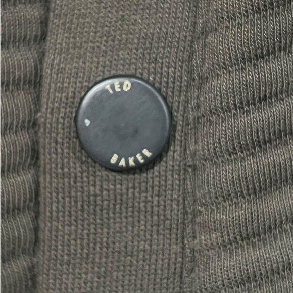 Ted Baker London Quilted Full Zip Jacket Men’s 3 Med Olive Green Sardin * flaws - Picture 7 of 10